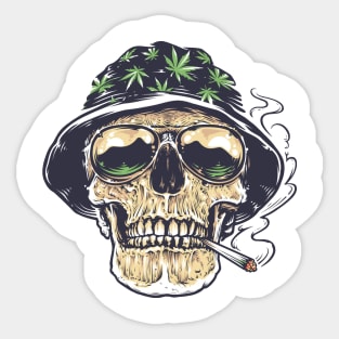 Smoking Rasta Skull Man Sticker